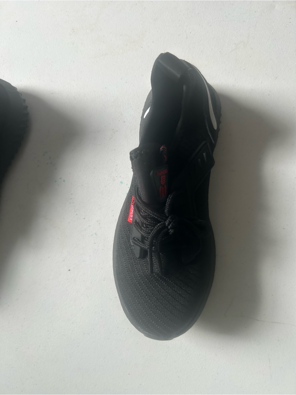 Men's Black Knit Sneakers with Red Detail - Picture 10 of 12